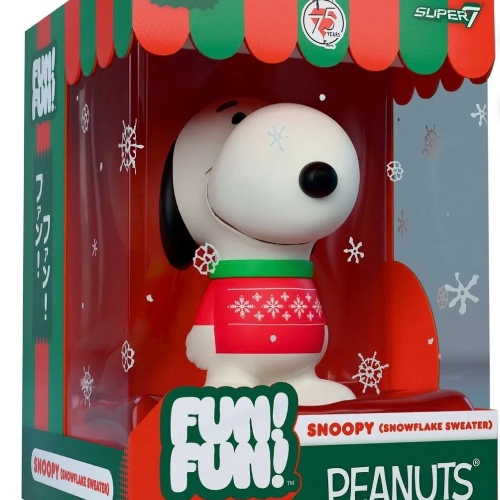 Peanuts Fun Fun Snoopy Snowflake in Festive Red and White Sweater (one pack)